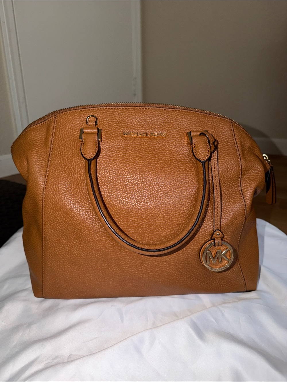Michael Kors Tan Pebbled Leather Satchel